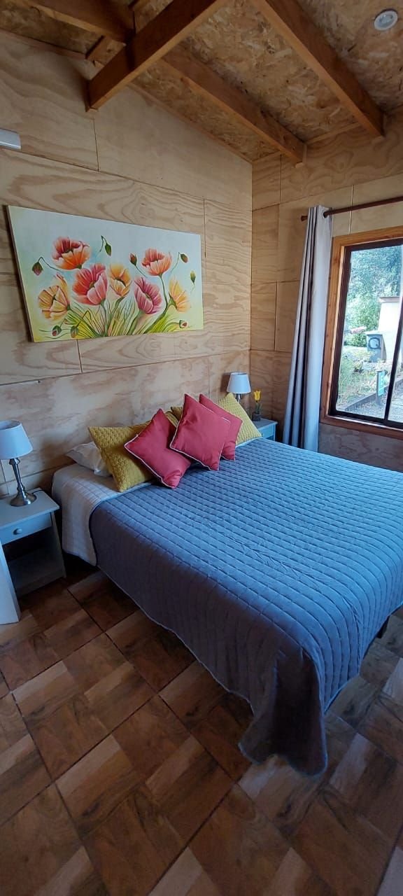 Dormitorio matrimonial de la cabaña para 4 personas